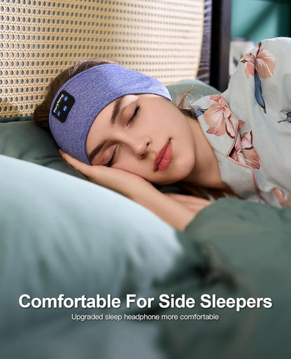 Sleep Headphones Wireless, Bluetooth Sports Headband Headphones with Ultra-Thin HD Stereo Speakers Perfect for Sleeping,Workout,Jogging,Yoga,Insomnia, Air Travel, Meditation (Skyblue)
